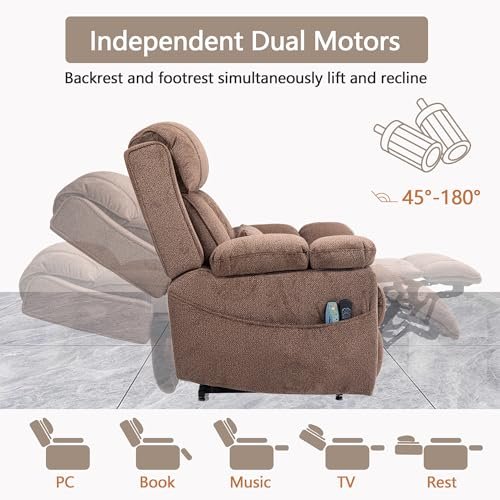 FUNECORP Big Man Power Lay Flat Lift Recliner Chair