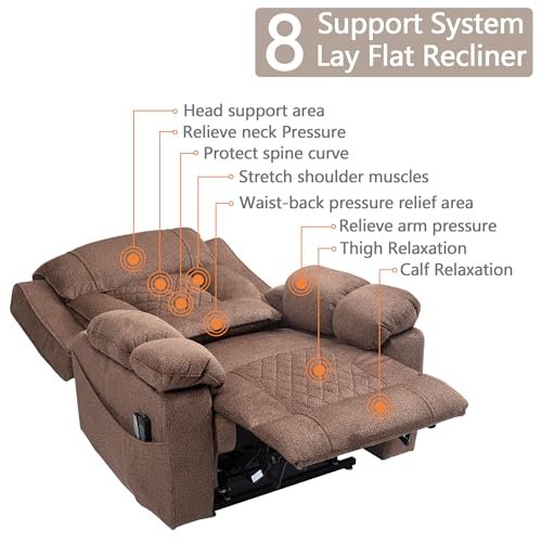 FUNECORP Big Man Power Lay Flat Lift Recliner Chair